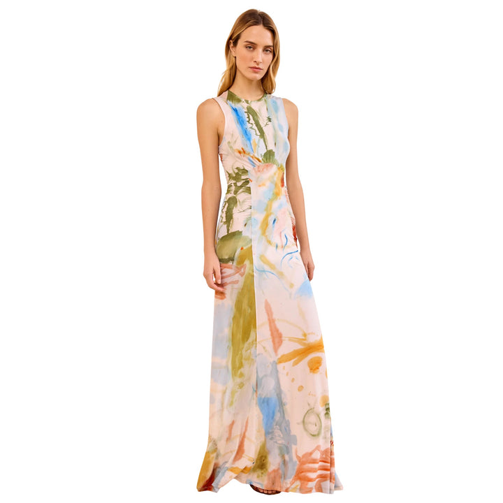 Lana Ruched Jersey Dress in Western Dream