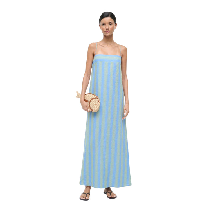 Laura Linen Dress in Seaport Stripe