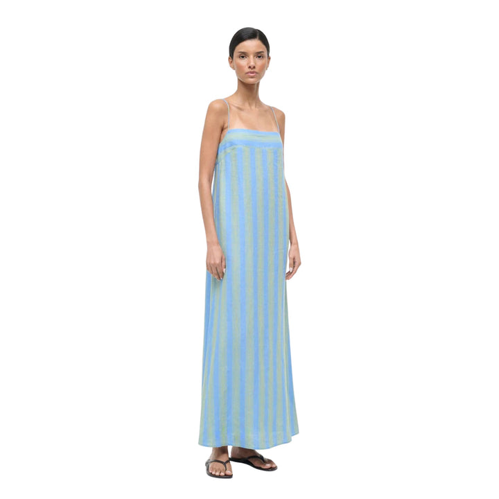 Laura Linen Dress in Seaport Stripe