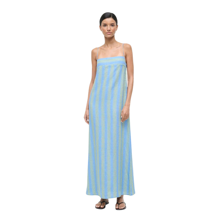 Laura Linen Dress in Seaport Stripe