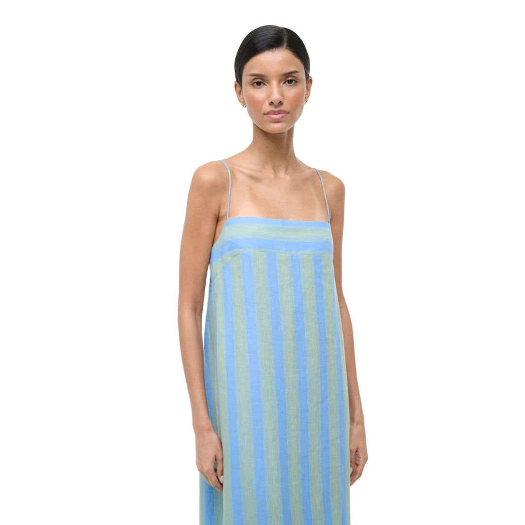 Laura Linen Dress in Seaport Stripe