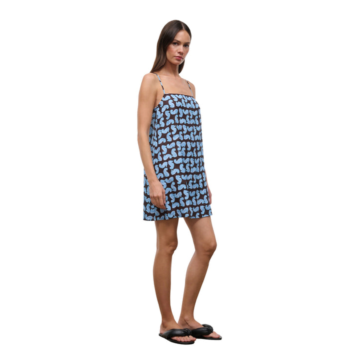 Laura Linen Mini Dress in Seahorse