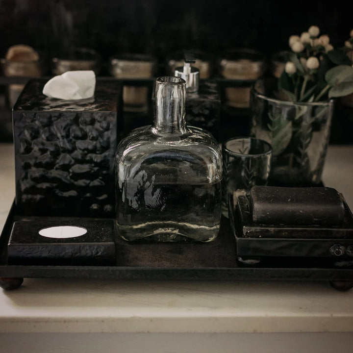 Laurel Decanter with Laurel Etched Vaso Agua