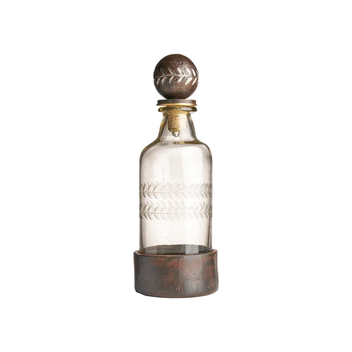 Laureles Decanter with Laurel Ballin Etched & Iron Base