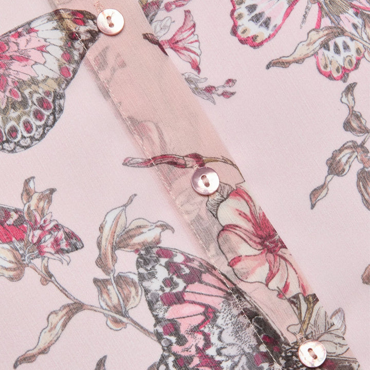Laurent Blouse in Light Nectarpink Small Multi Butterfly Jungle