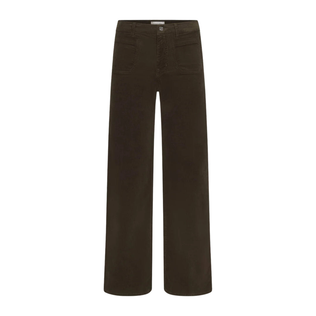 Le Slim Palazzo Modernist Pocket Corduroy in  Rich Military