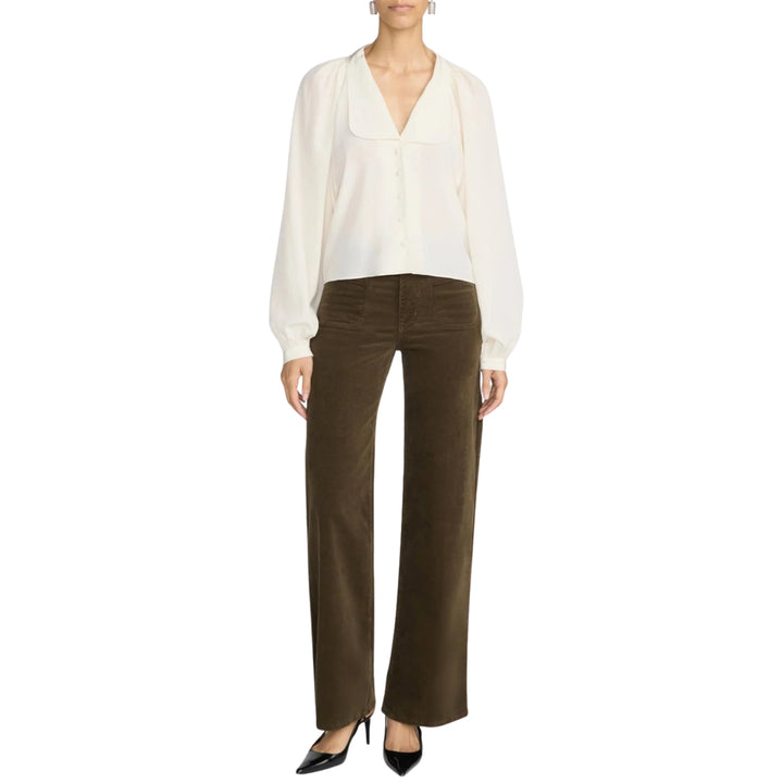 Le Slim Palazzo Modernist Pocket Corduroy in Rich Military