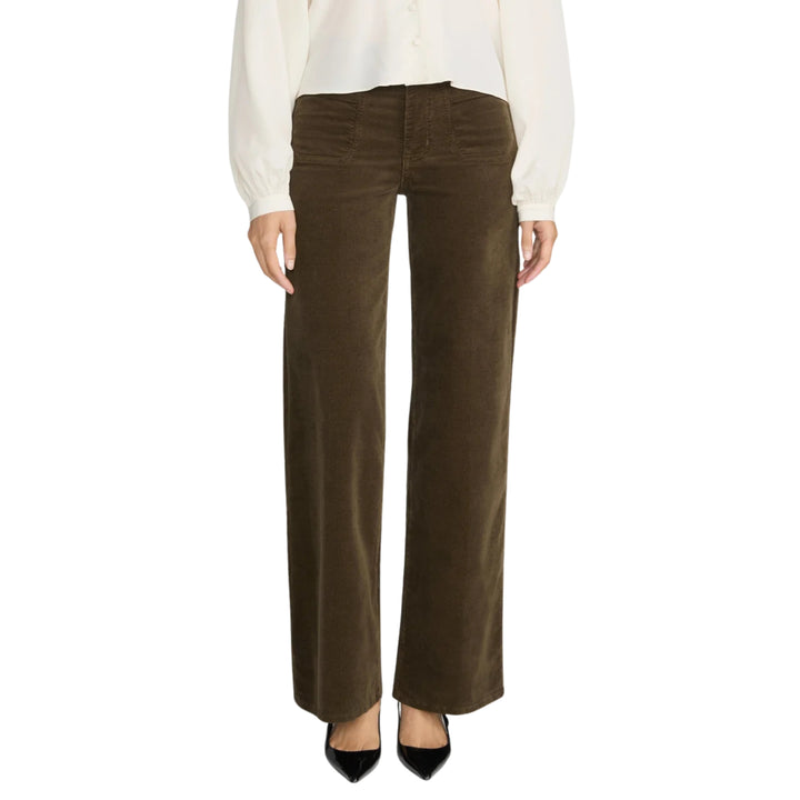 Le Slim Palazzo Modernist Pocket Corduroy in  Rich Military