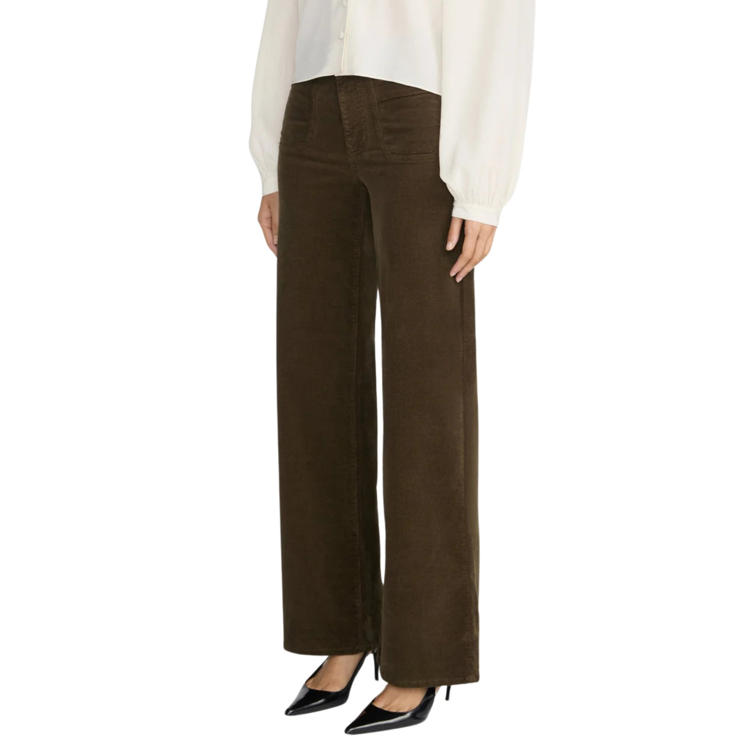 Le Slim Palazzo Modernist Pocket Corduroy in  Rich Military