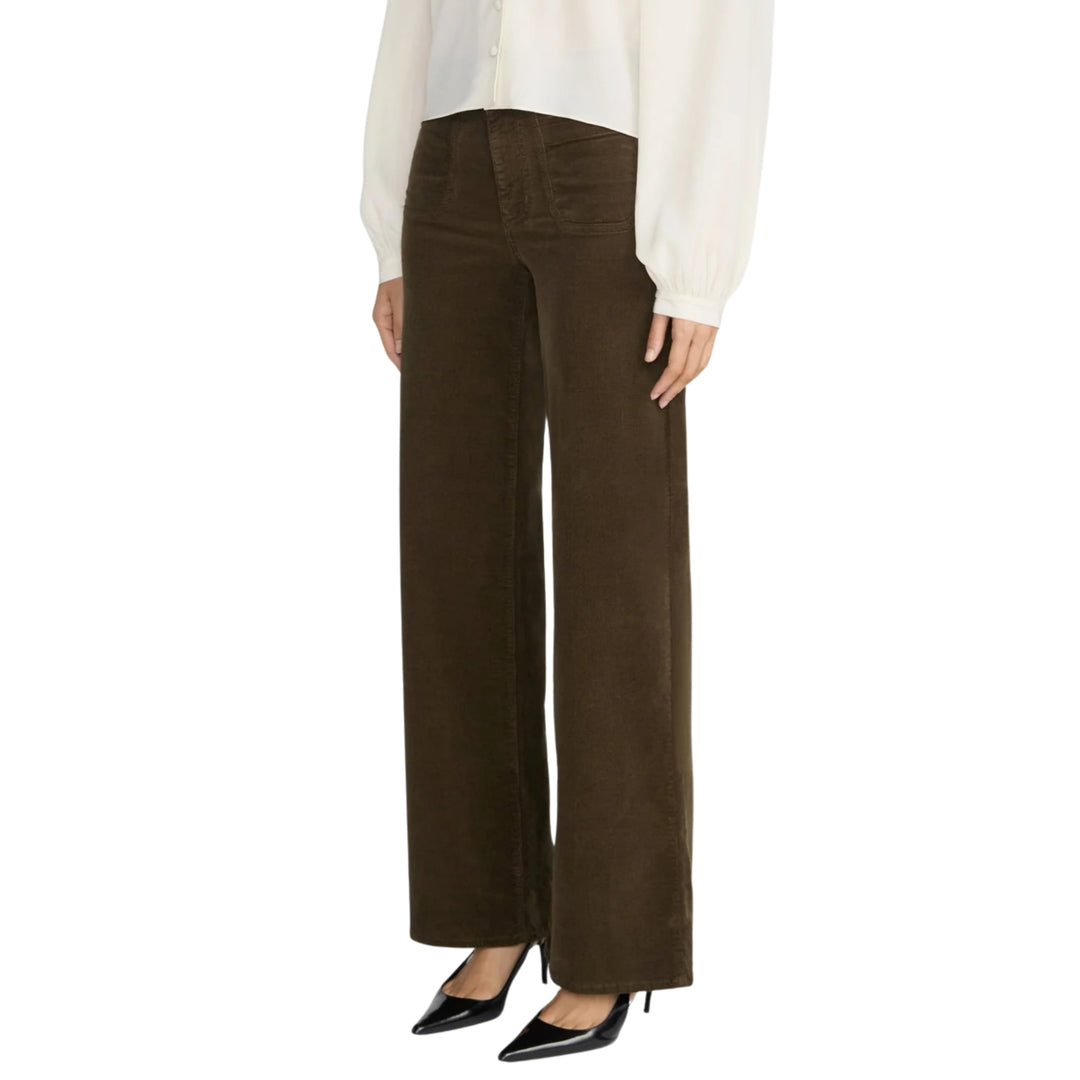 Le Slim Palazzo Modernist Pocket Corduroy in Rich Military