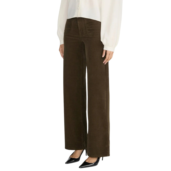 Le Slim Palazzo Modernist Pocket Corduroy in Rich Military