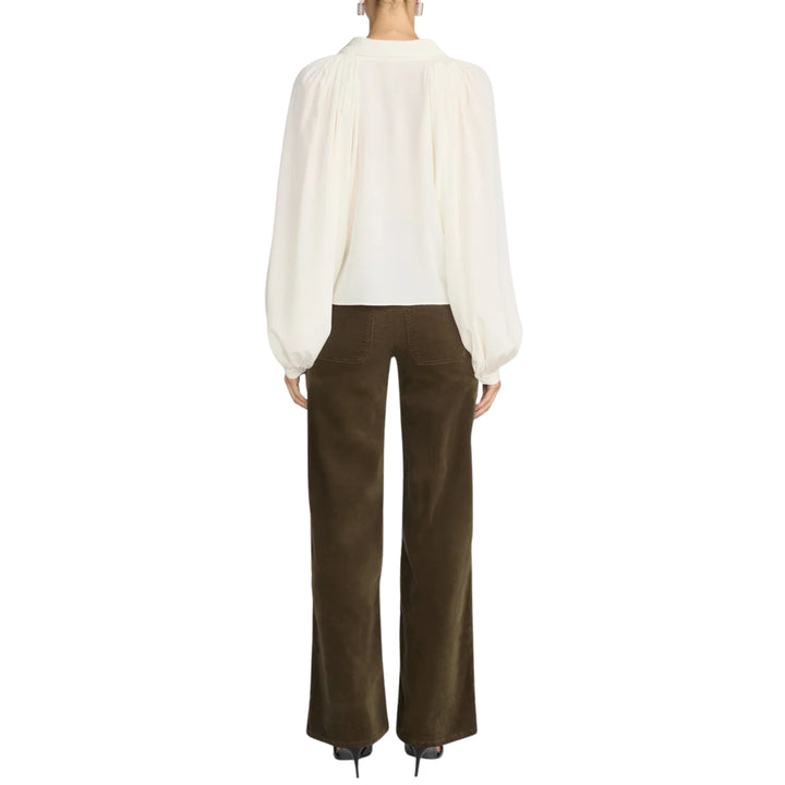 Le Slim Palazzo Modernist Pocket Corduroy in  Rich Military