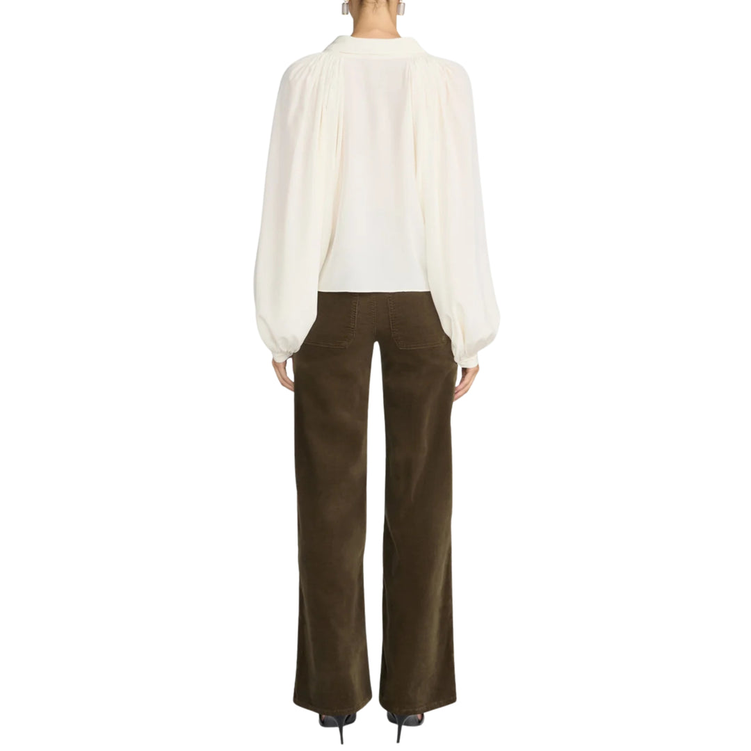 Le Slim Palazzo Modernist Pocket Corduroy in Rich Military