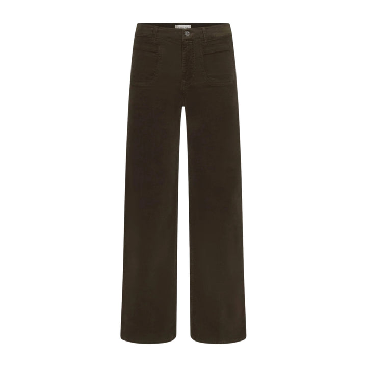 Le Slim Palazzo Modernist Pocket Corduroy in Rich Military