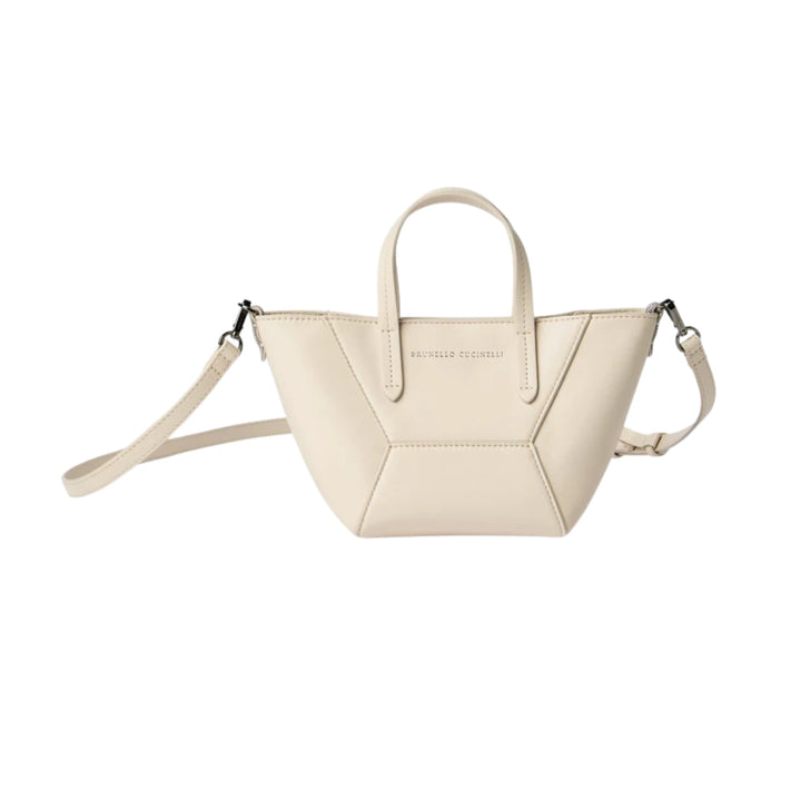 Leather Mini Duo Tote - Ivory