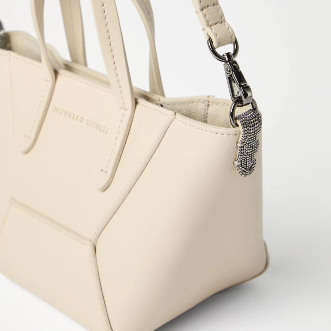 Leather Mini Duo Tote - Ivory