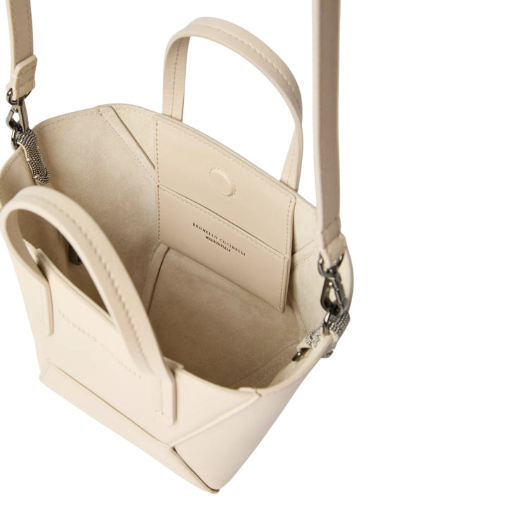Leather Mini Duo Tote - Ivory