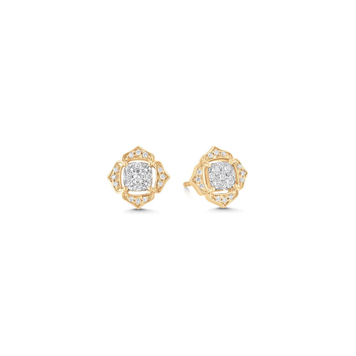 Leela Petite Yellow Gold Diamond Studs