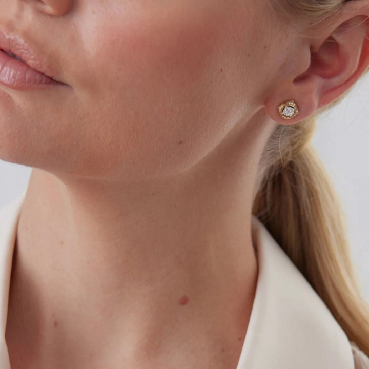 Leela Petite Yellow Gold Diamond Studs