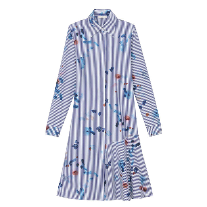Flounce Hem Shirtdress