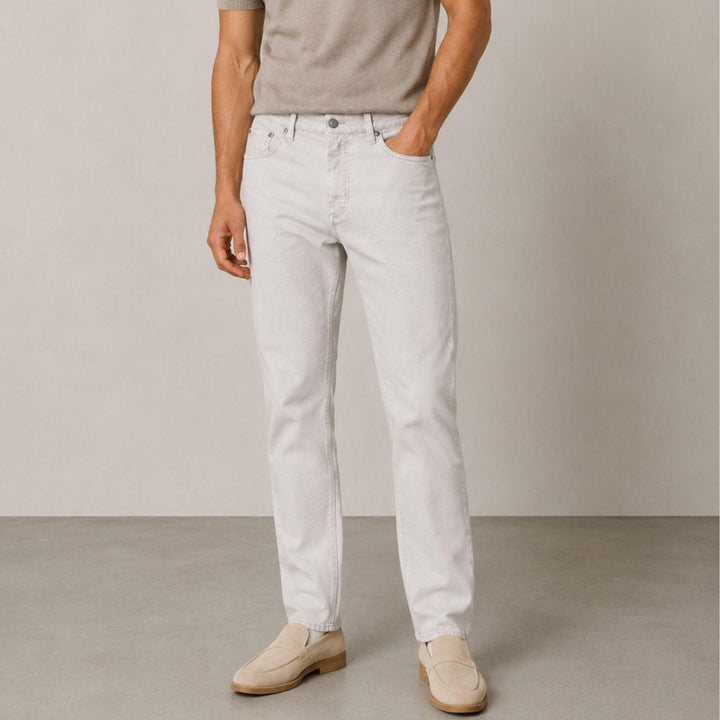 Linen Cotton Five-Pocket Pant in Stone
