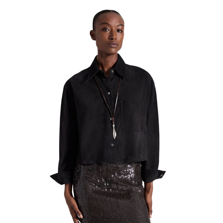 Little Big Joe Paper Suede Shirt in Black