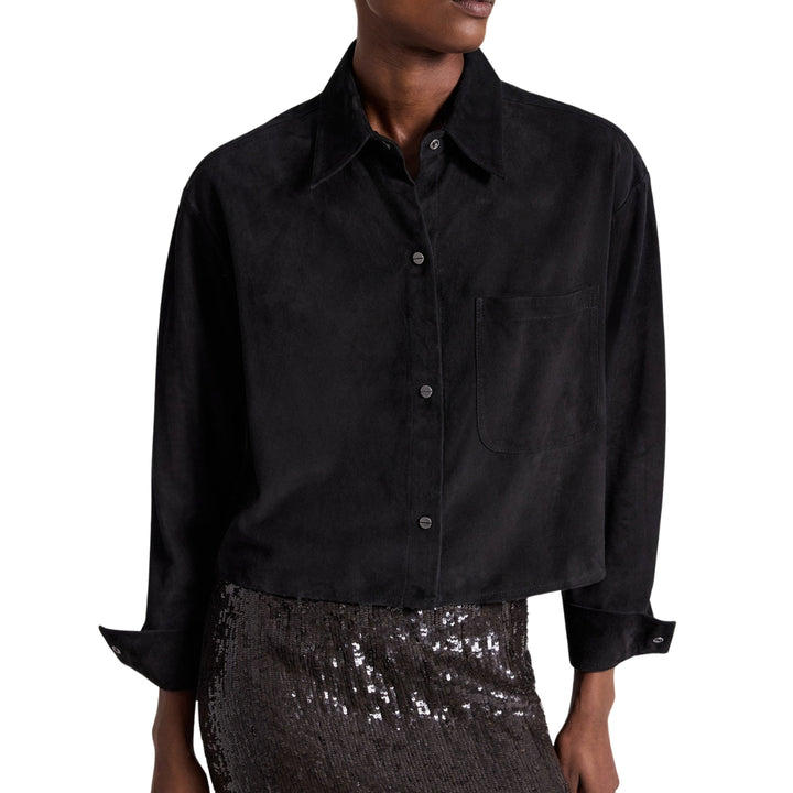 Little Big Joe Paper Suede Shirt in Black