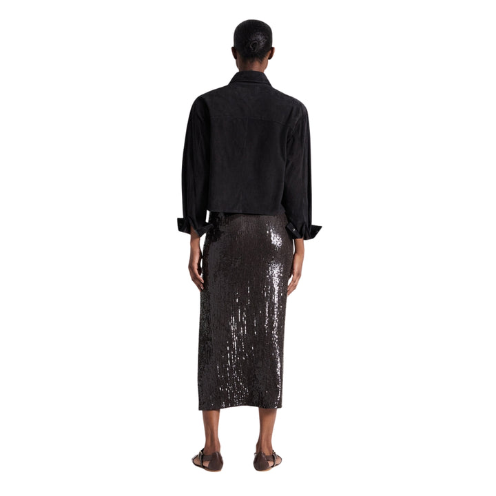 Little Big Joe Paper Suede Shirt in Black