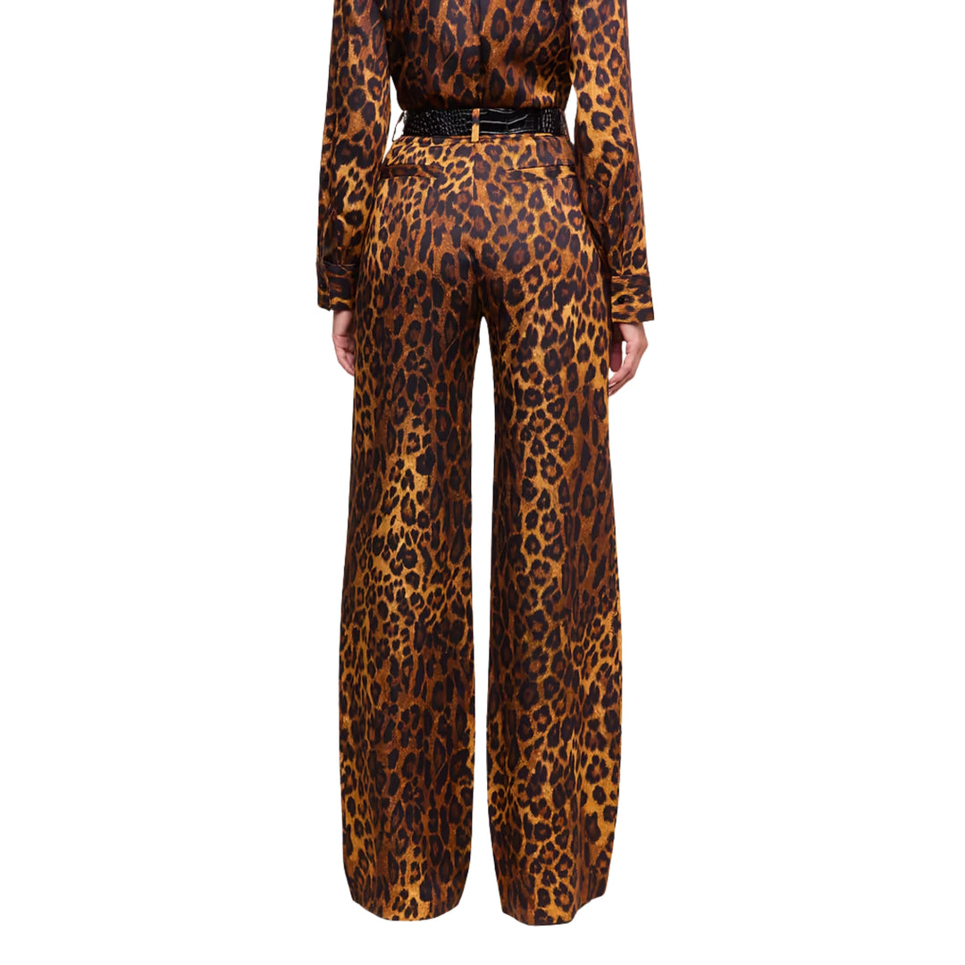 Livvy Beltloop Pant in Tan Multi Javan Leopard