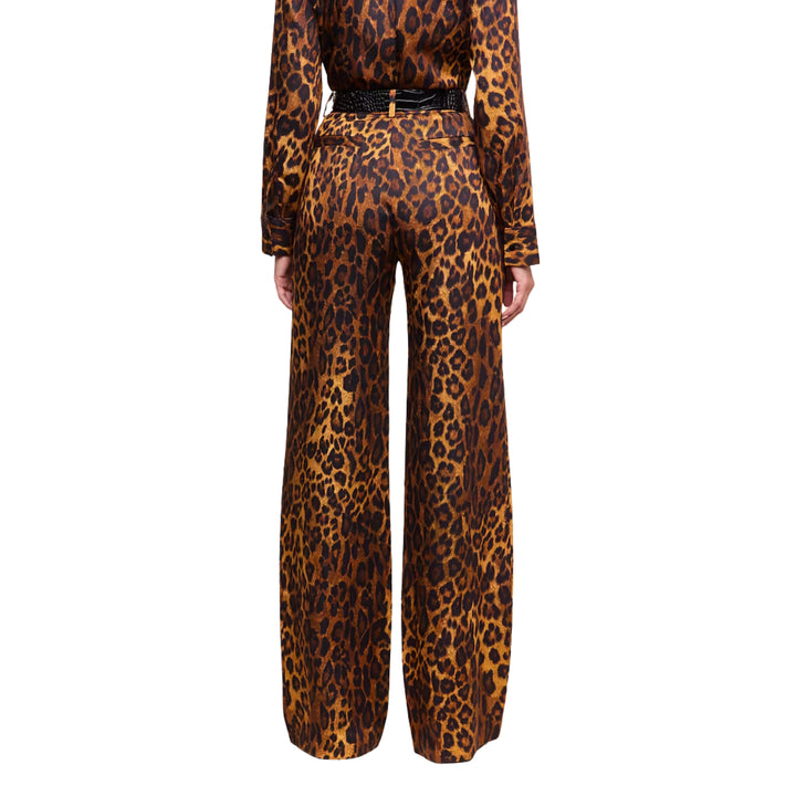 Livvy Beltloop Pant in Tan Multi Javan Leopard