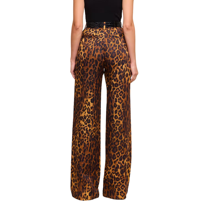 Livvy Beltloop Pant in Tan Multi Javan Leopard