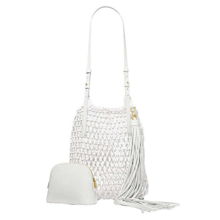 Loli Macrame Bag in Optic White