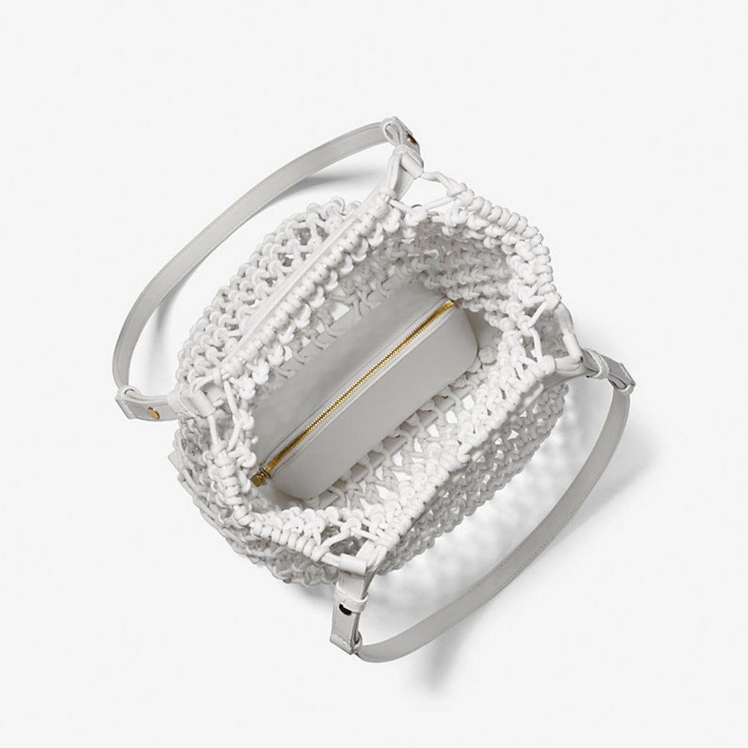 Loli Macrame Bag in Optic White