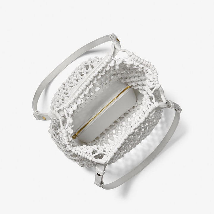 Loli Macrame Bag in Optic White