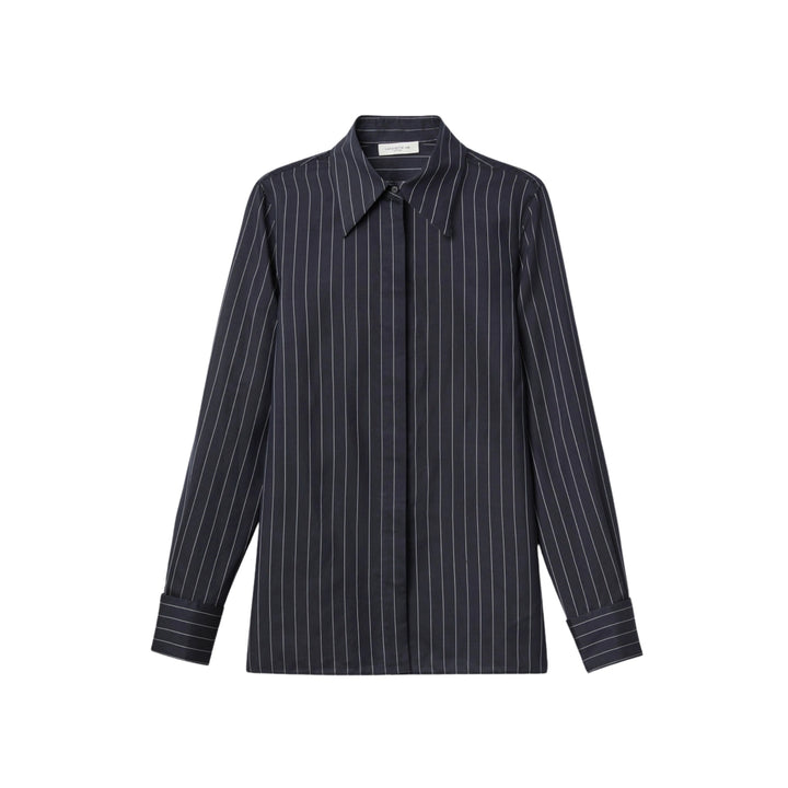Long Sleeve Blouse With French Cuff in Ink Multi