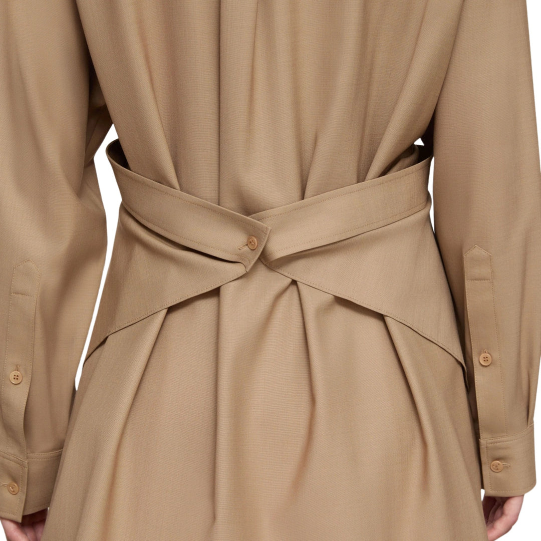 Long Sleeve Convertible Oversized Blouse in Brownstone