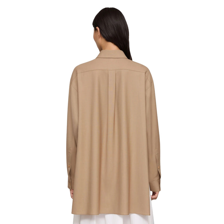 Long Sleeve Convertible Oversized Blouse in Brownstone