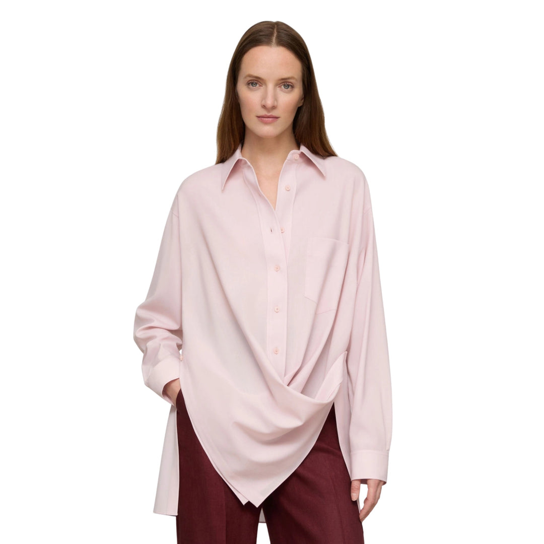 Long Sleeve Convertible Oversized Blouse in Cherry Blossom