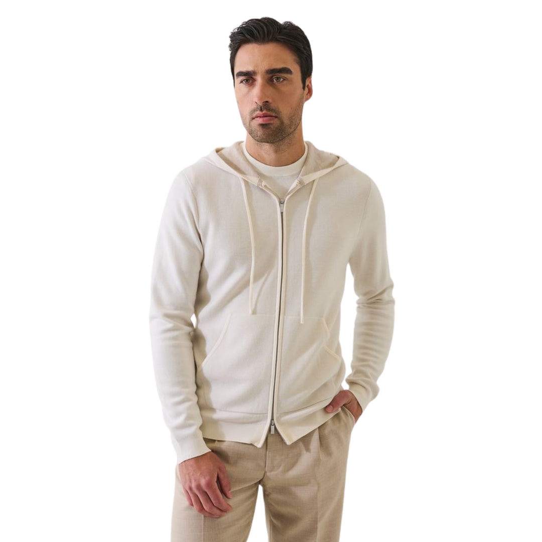 Long Sleeve Merino Silk Double Face Full Zip Hoodie