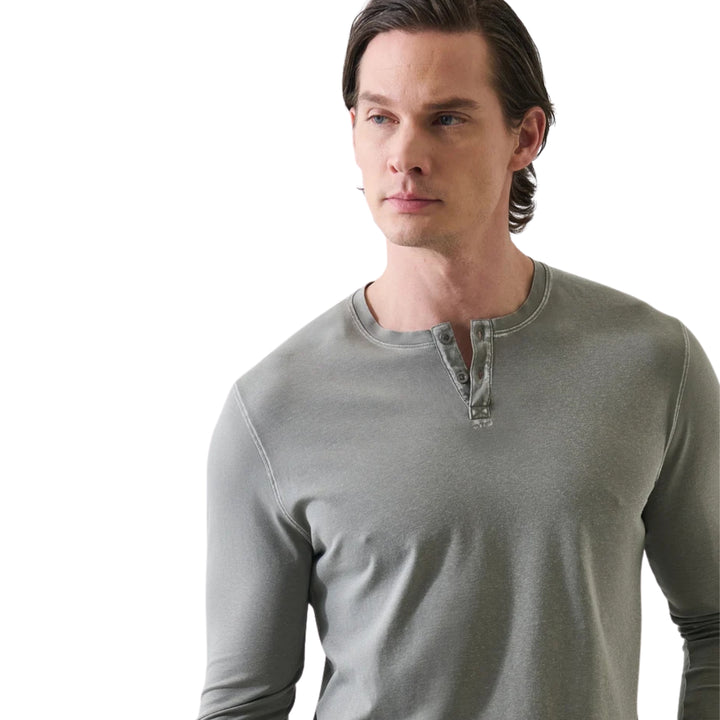 Long Sleeve Pima Cotton Vintage Henley