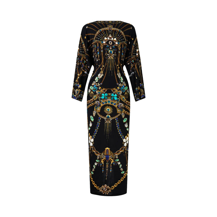 Long Split Front Twist Dress