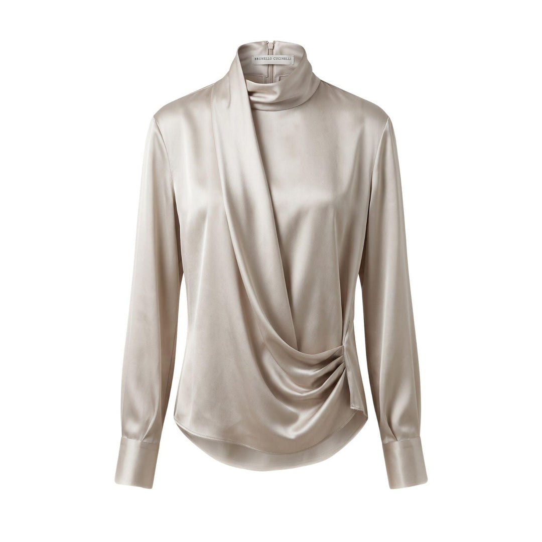 Draped Silk Blouse