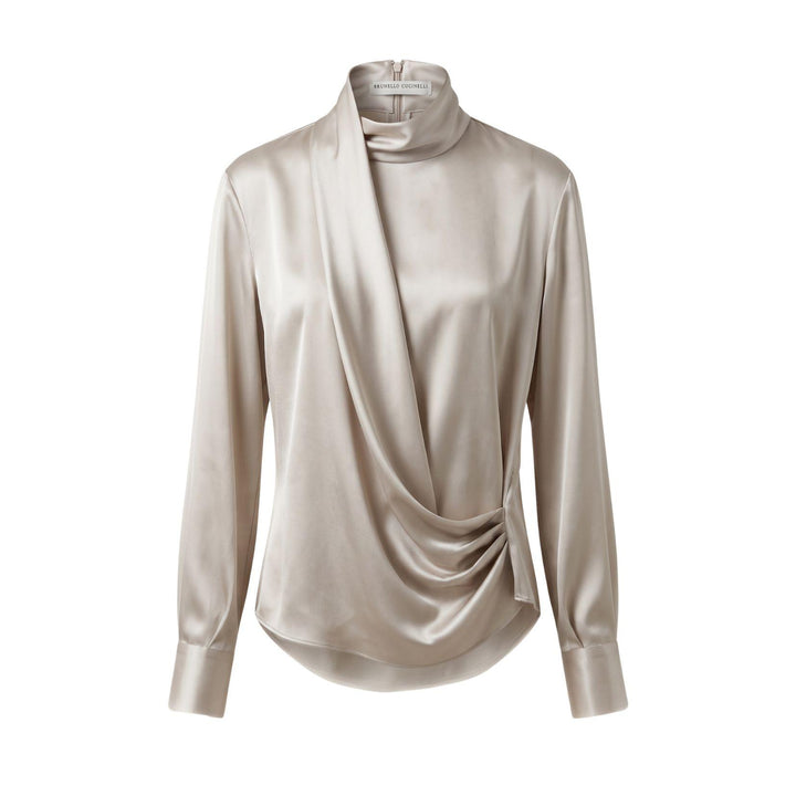 Draped Silk Blouse