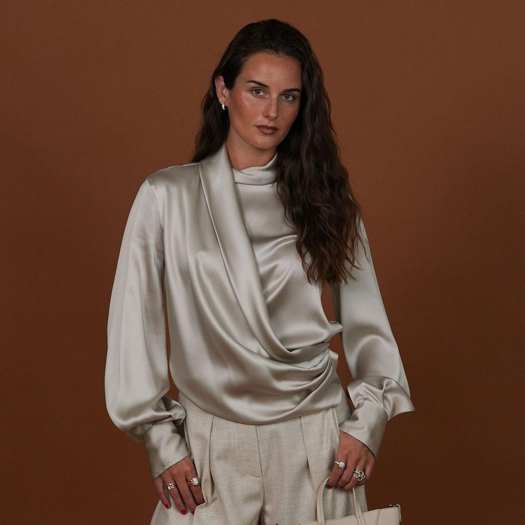 Draped Silk Blouse