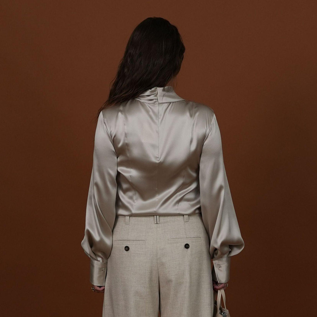 Draped Silk Blouse