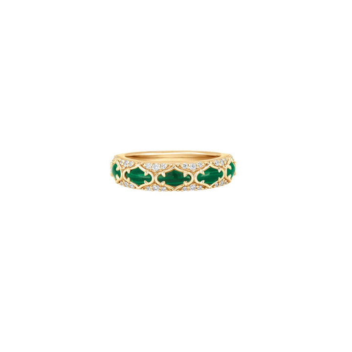 Lucia Malachite Diamond Ring