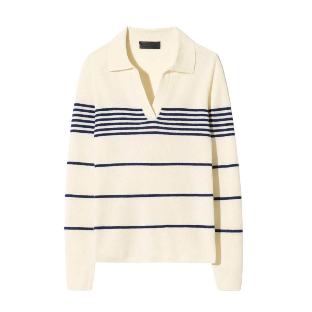 Lucille Stripe Cashmere Polo