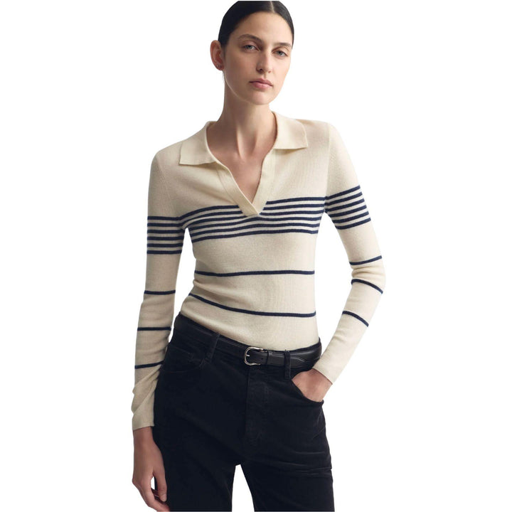 Lucille Stripe Cashmere Polo