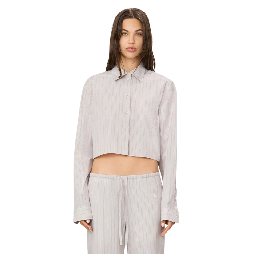 Ludo Top in Cream/Grey Stripe