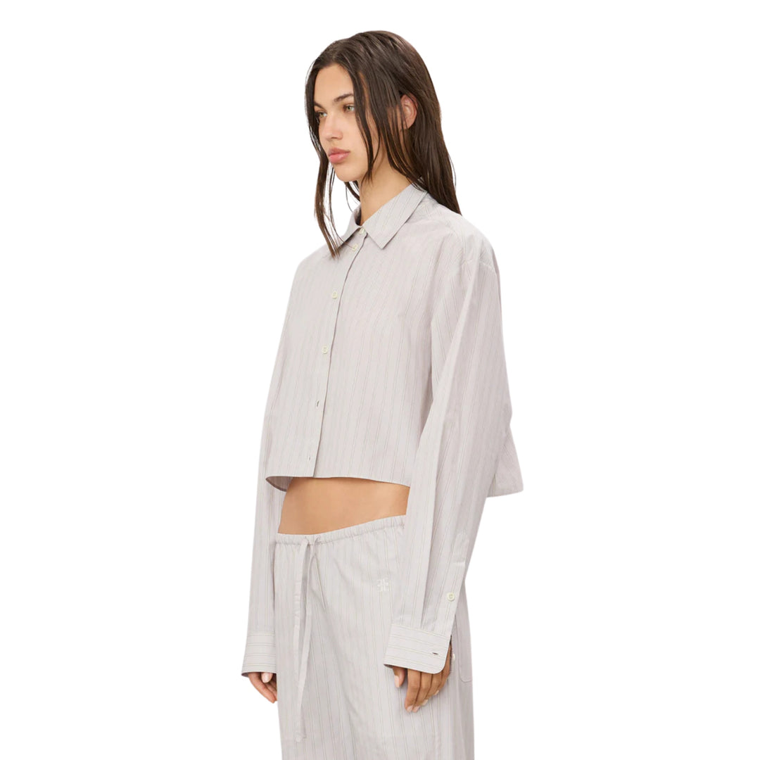Ludo Top in Cream/Grey Stripe